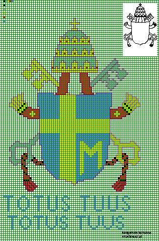 Herb papieski Jana Pawła II - haft krzyżykowy